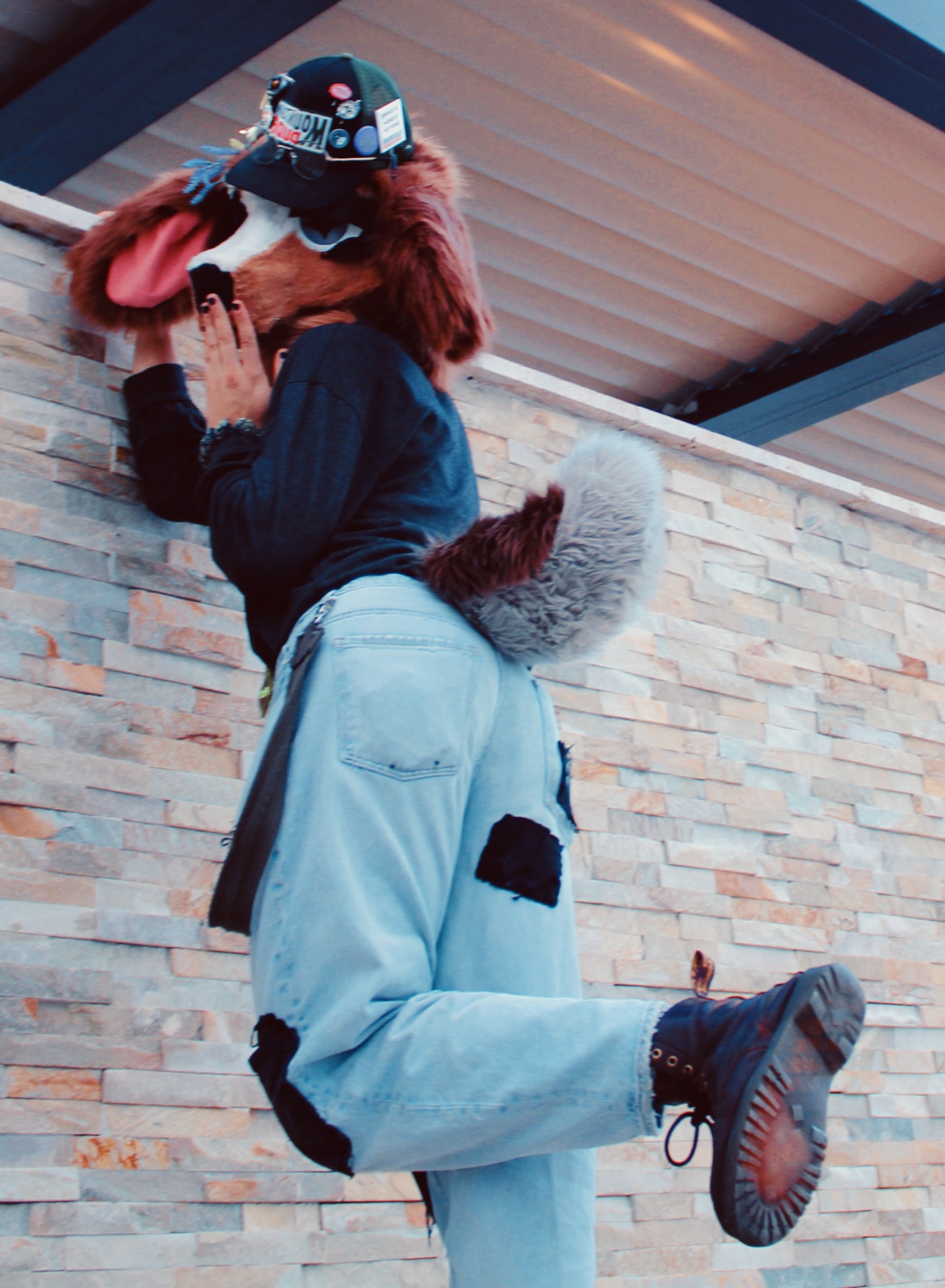 the owner of this blog dressed as a cartoon deer