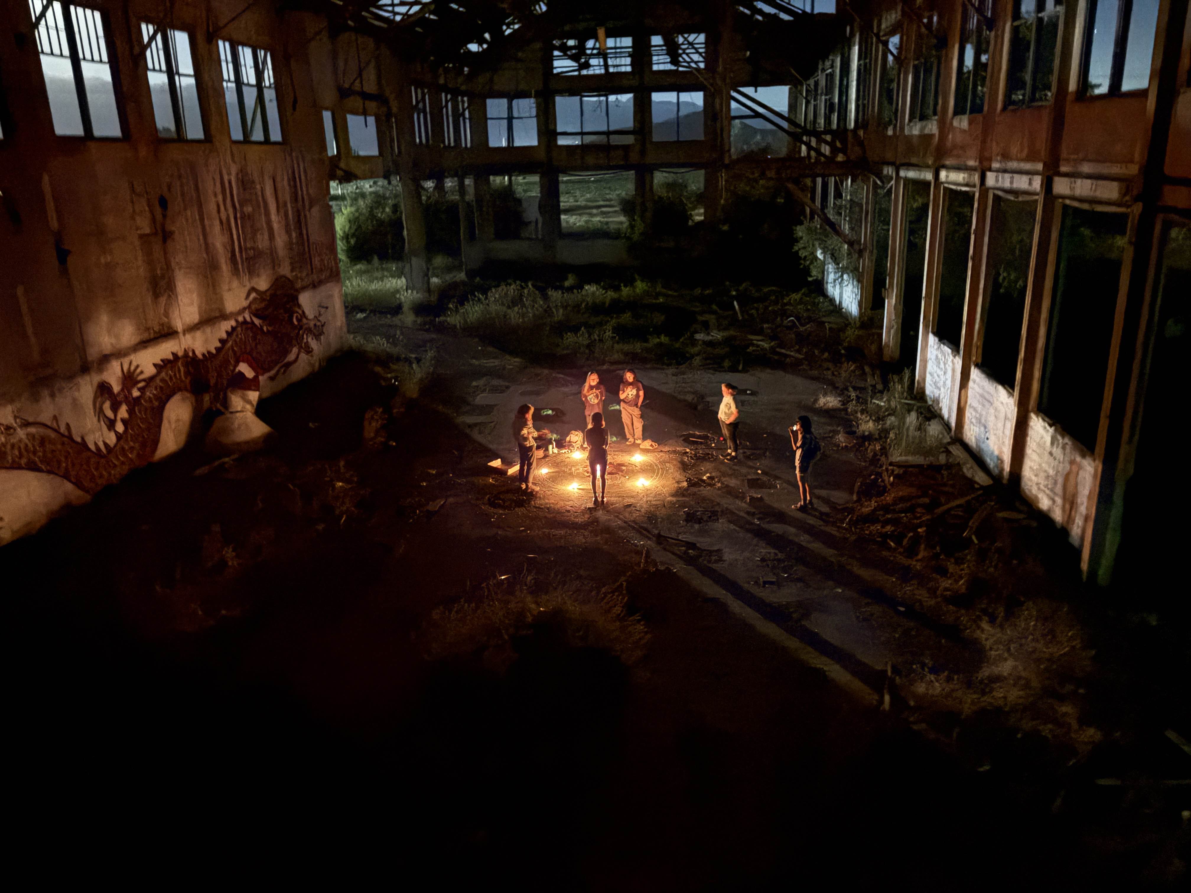 A bunch of transgender women preforming a witchy ritiual