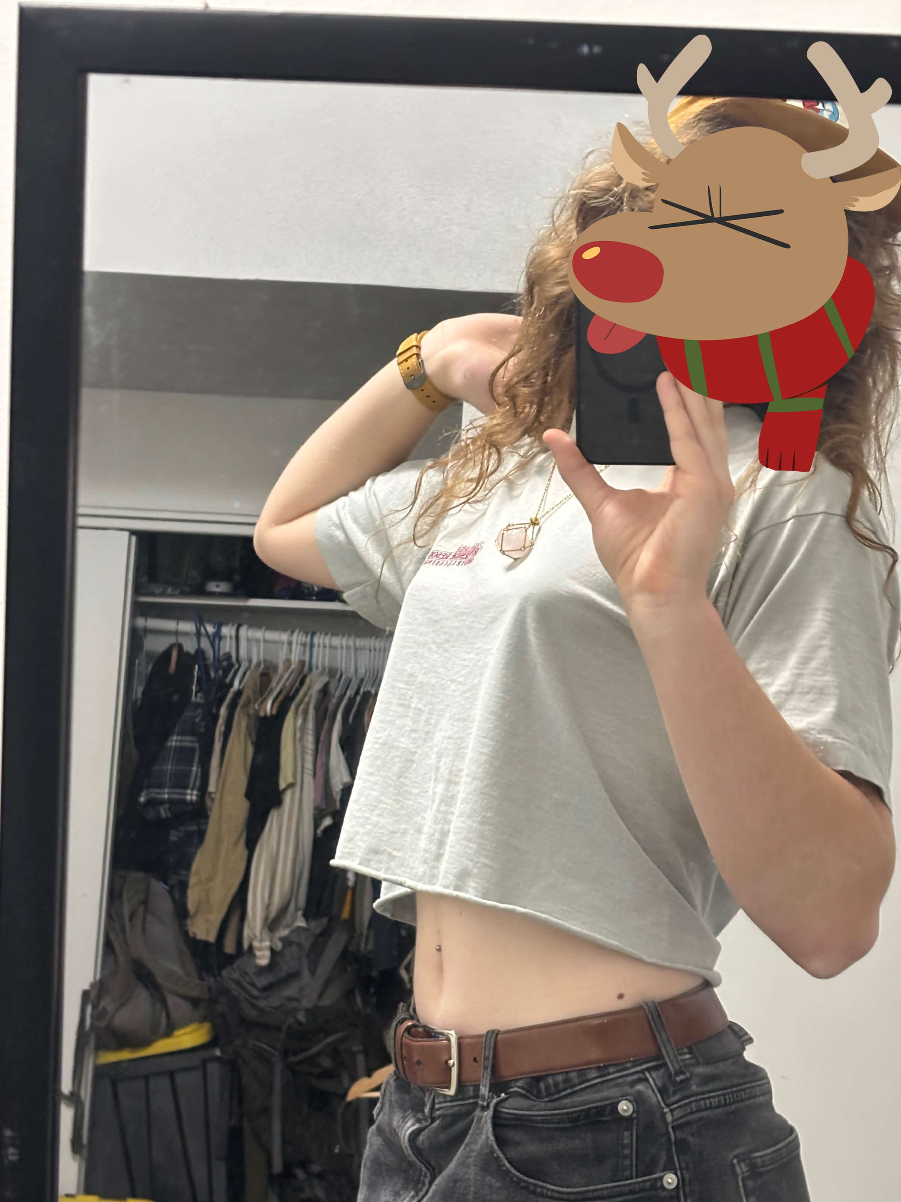 lena in a cute crop top